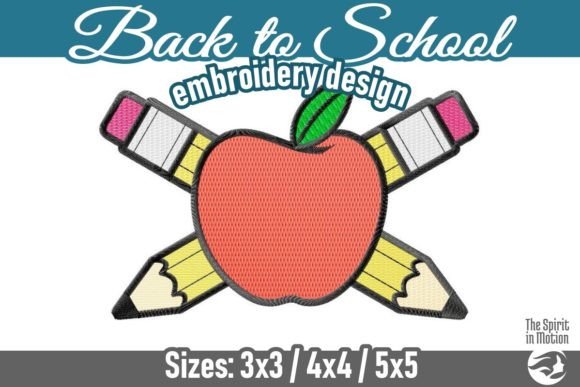 Back to School Apple and Pencils Vol 3: A Whimsical Embroidery Design for Creative Projects