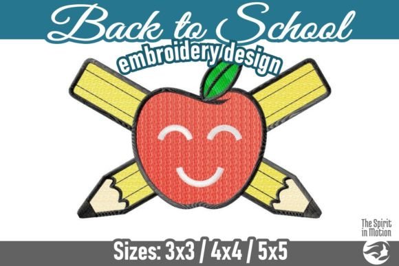 Back to School Apple and Pencils Vol 4: A Whimsical Embroidery Design for Creative Projects