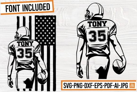 Football Player Back Silhouette, Sports: A Versatile Design for Creative Projects