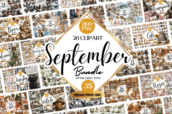 The September Clipart Huge Bundle
