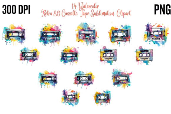 Watercolor Retro 80 Cassette Tape: A Nostalgic Design for Modern Creativity