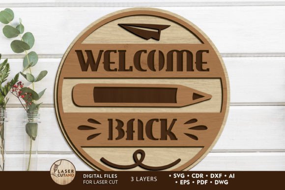 Welcome Back to School Round Decor Panel: A Versatile Design for Creative Projects